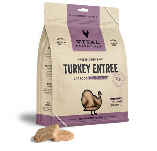 Vital Essentials - Cat GF Freeze Dried Food Turkey Mini Patties