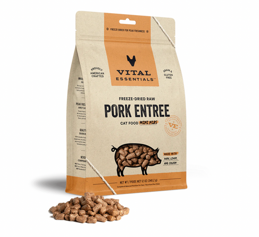 Vital Essentials - Cat GF Freeze Dried Food Pork Mini Nibs Cat