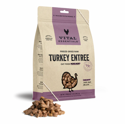 Vital Essentials -Freeze-Dried Raw Turkey Entree Cat Food Mini Nibs