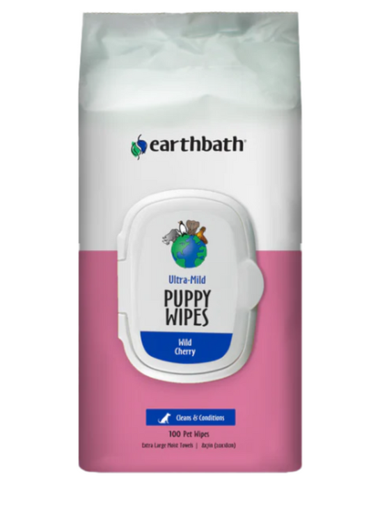 Earthbath Grooming Wipes - Ultra Mild Puppy -Green Tea -Rosemary & Chamomile
