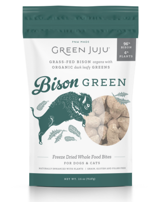 Green Juju Dog/Cat FD Whole Food Bites Bison Green