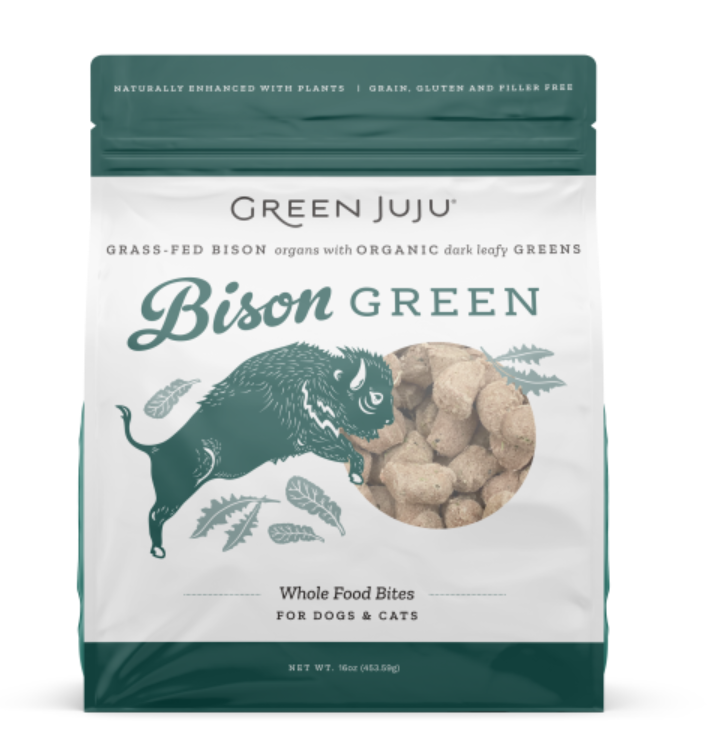 Green Juju Dog/Cat FD Whole Food Bites Bison Green