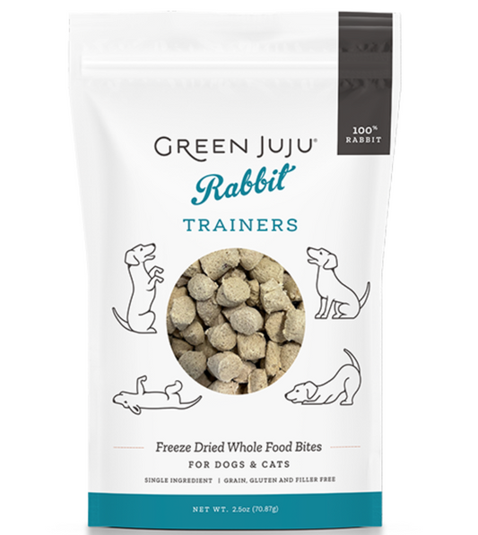 Green Juju Dog/Cat Freeze Dried Trainers -Bison Liver -Rabbit