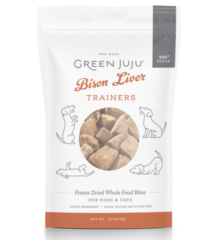 Green Juju Dog/Cat Freeze Dried Trainers -Bison Liver -Rabbit