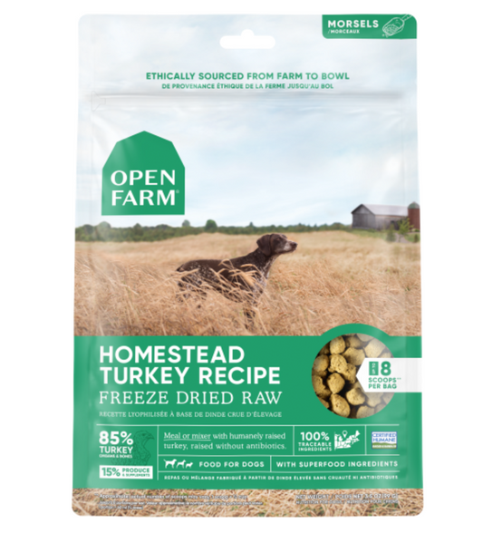 Open Farm Dog Freeze Dried Raw Homestead Turkey Mrsls