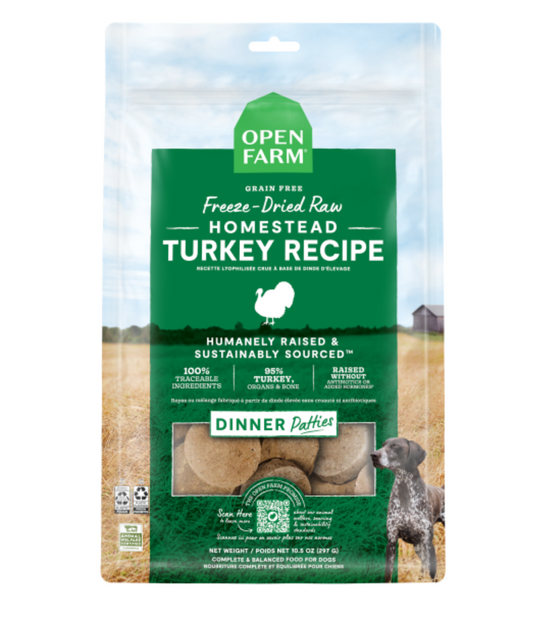 Open Farm Dog Freeze-Dried Raw Homestd turkey TPatties