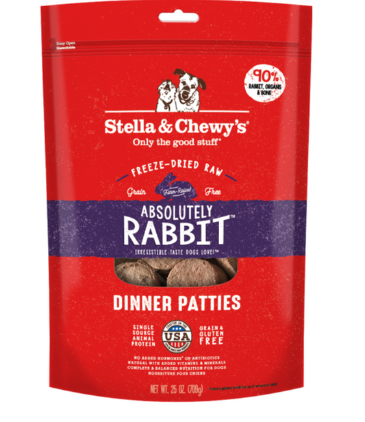 Stella&Chewys Dog Freeze-Dried  Absolutely Rabbit Patties
