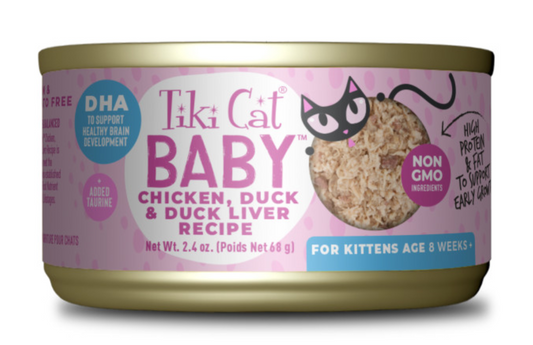 Tiki Cat Baby - Chicken& Duck Liver - Chicken & Salmon -Chicken & Egg -Chicken Tuna & Chicken Liver