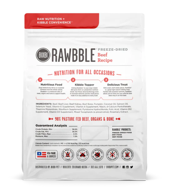 BIXBI -Dog Freeze Dried - Rawbble - Beef