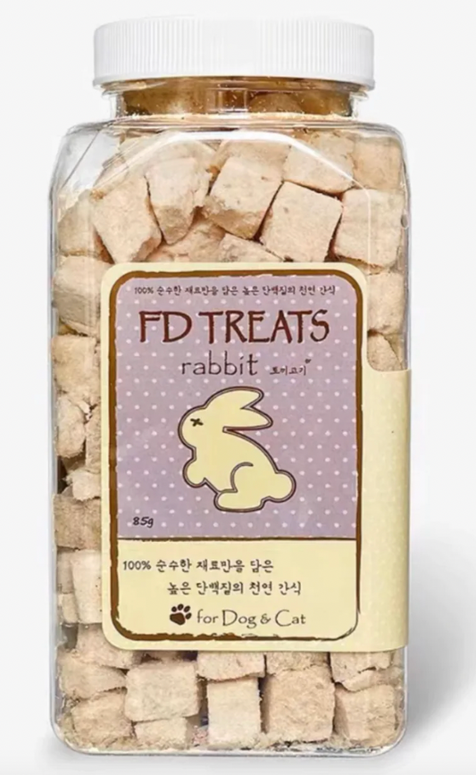 FD Treats Freeze-Dried Rabbit Meat Dog and Cat Treats