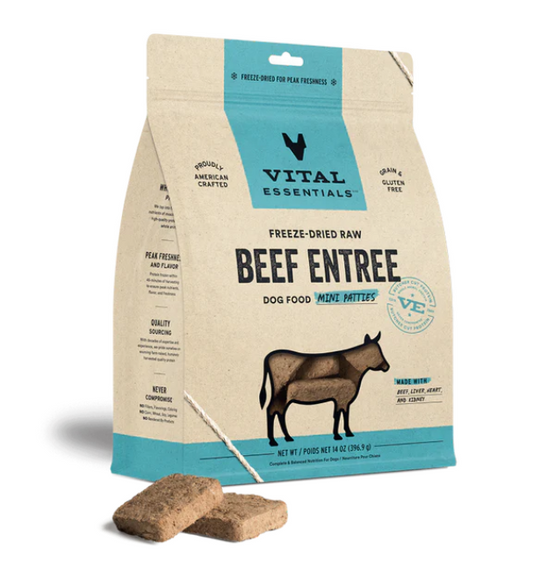Vital Essentials - Dog Mini Patties GF Freeze Dried - Beef