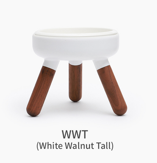 Inherent white and brown high-footed bowl