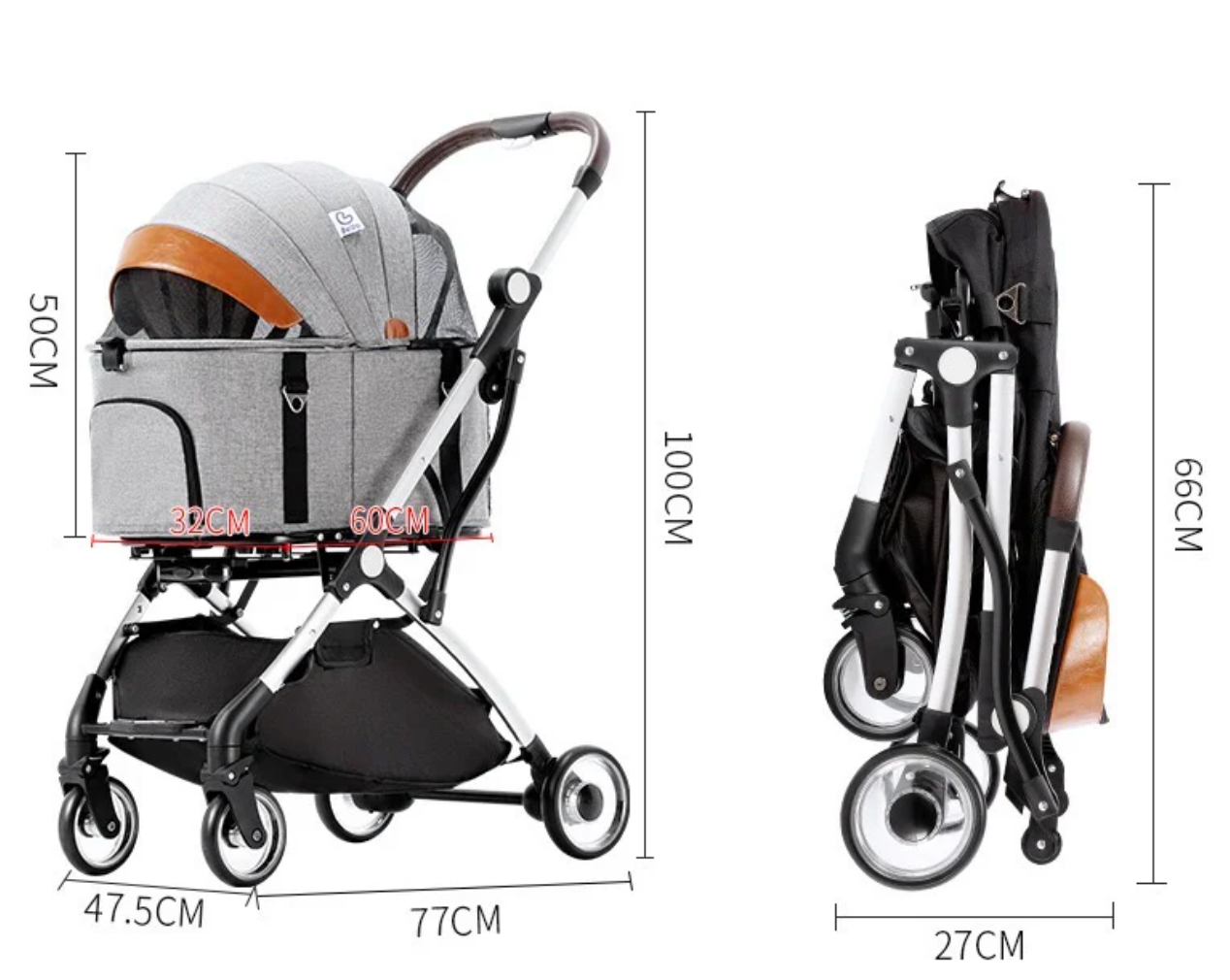 Bello Pet Stroller- Black