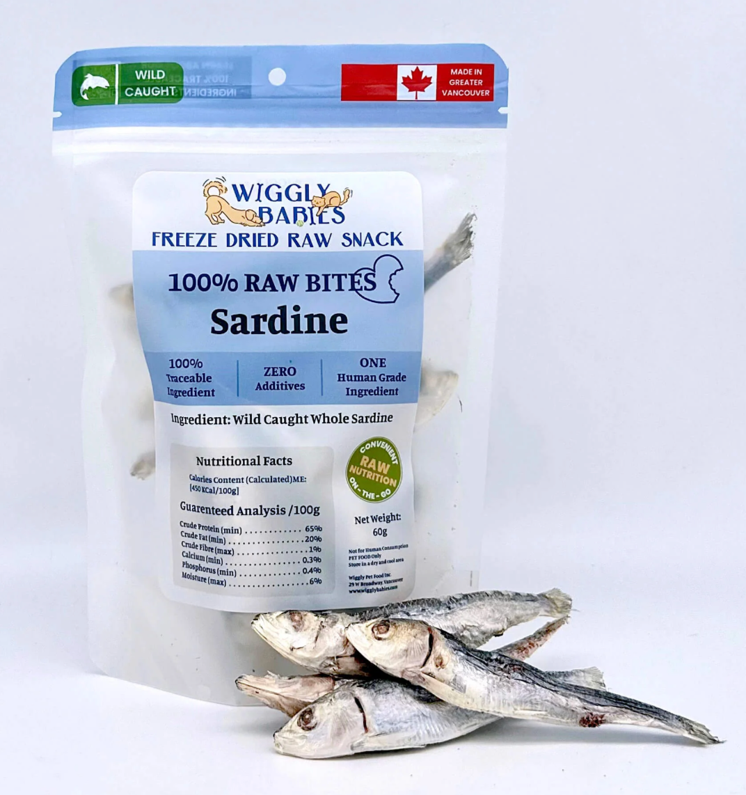 Wiggly Babies Wild Caught Sardine Freeze Dried Raw