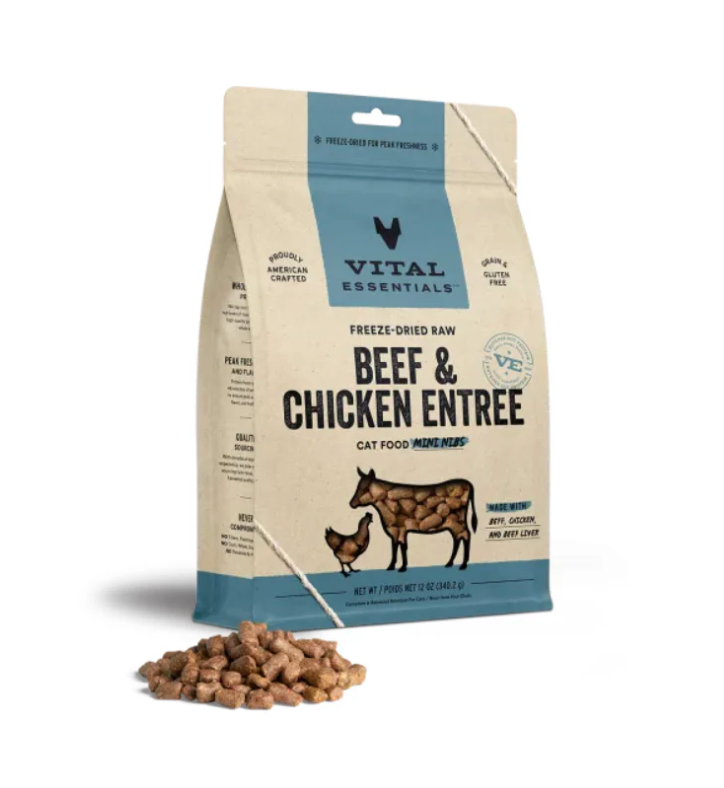 Vital Essentials - Freeze-Dried Raw Beef & Chicken Entree Cat Food Mini Nibs