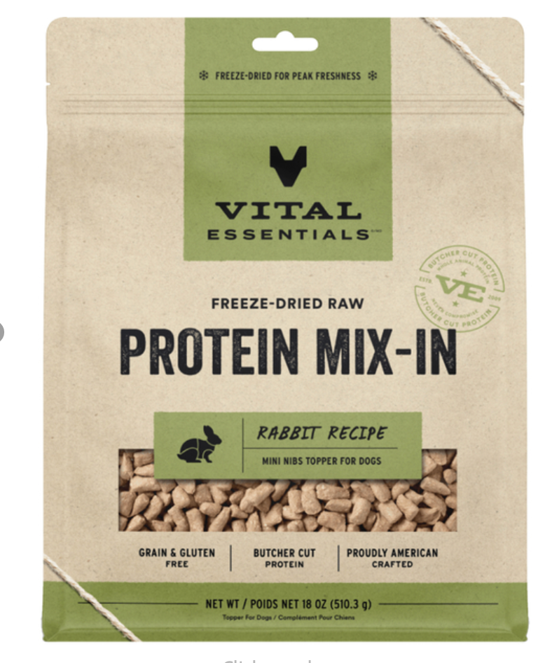 FD Raw Protein Mix-In Rabbit Topper Mini Nibs 18OZ