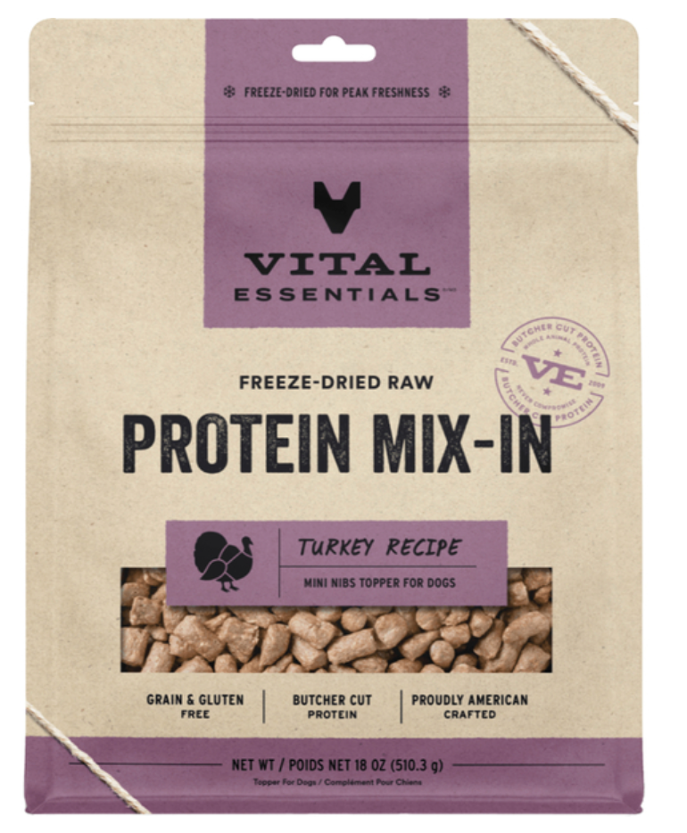 FD RawProtein Mix-InTurkeyTopper Mini Nibs18OZ