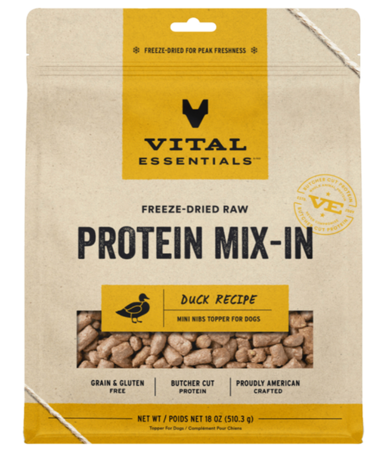 FD Raw ProteinMix-In DuckTopperMini Nibs 18OZ
