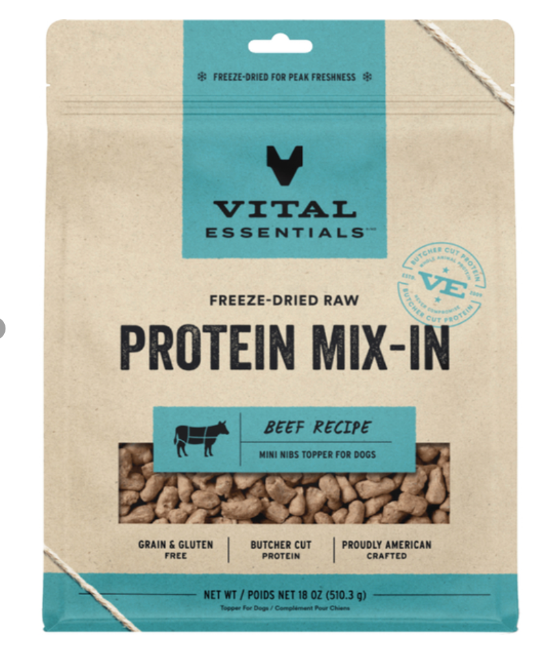 FD Raw Protein Mix-In BeefTopper Mini Nibs18OZ