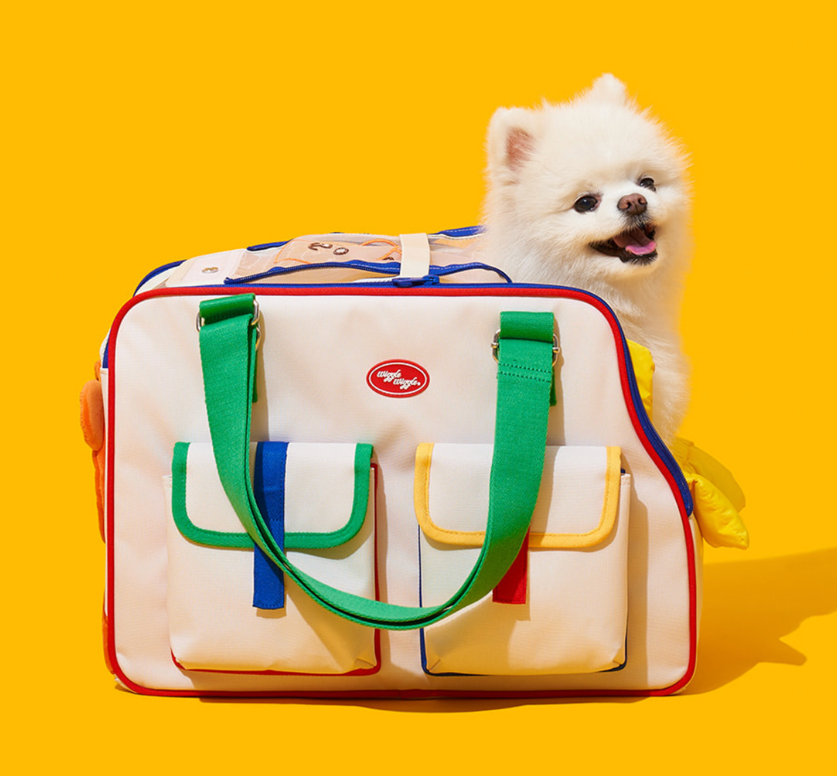 wiggle wiggle x pethroomコラボ 犬用 キャリーバッグ 紺 wiggle wiggle wiggle x pethroomコラボ 犬用 キャリーバッグ 紺 wiggle