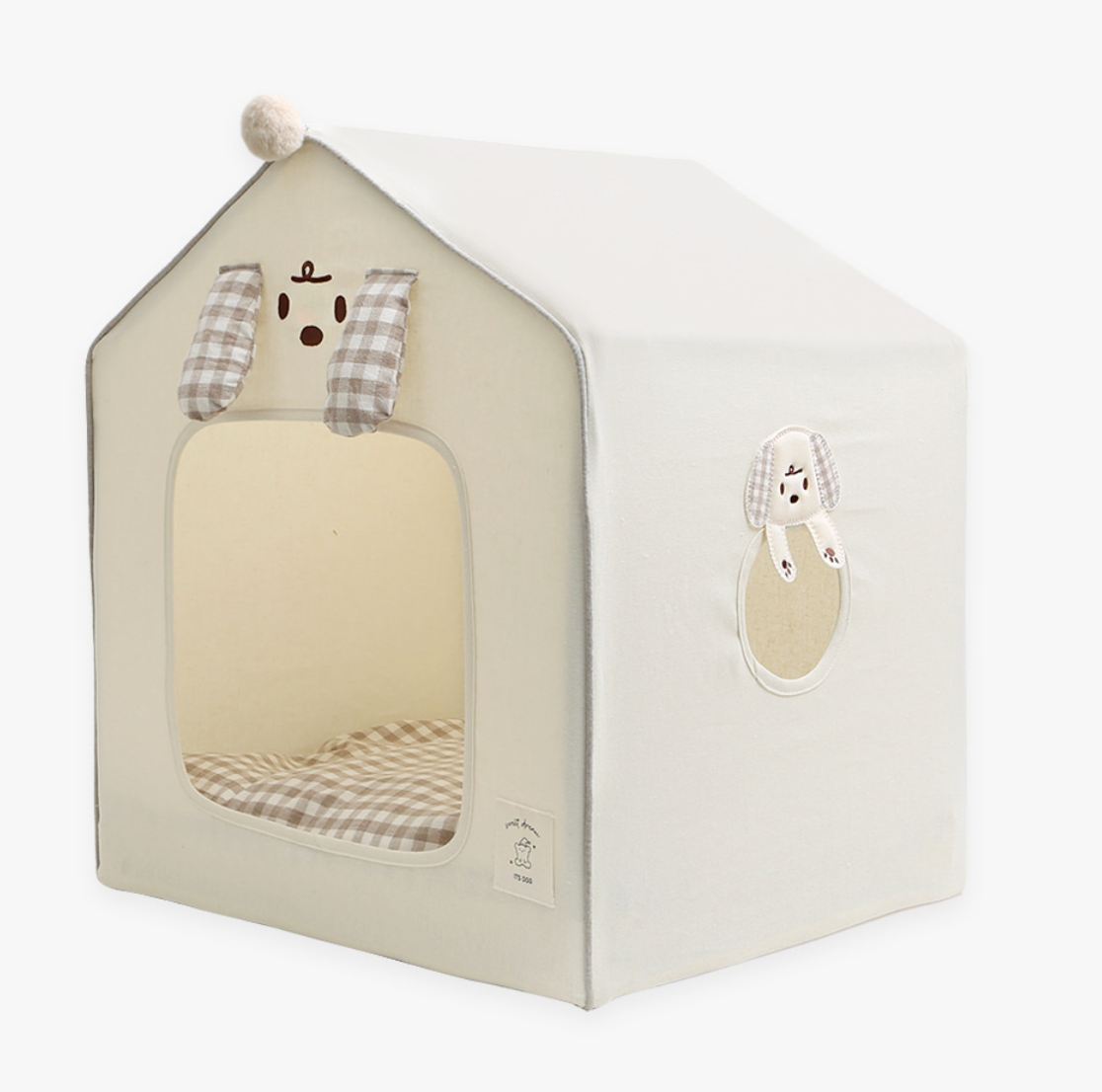 Its dog beige tent bed- L