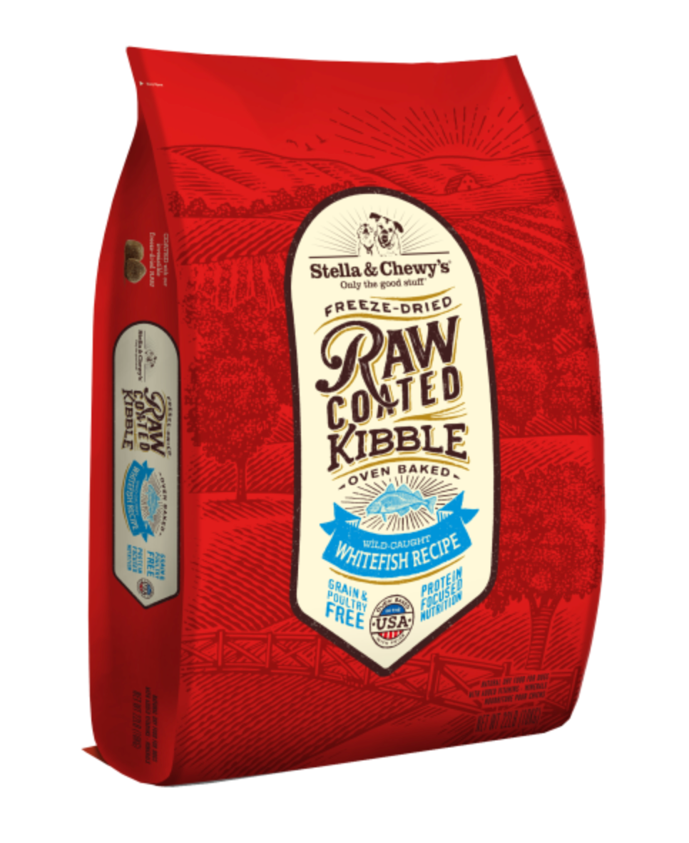 Stella&Chewys Dog RawCoated Kibble GF Whitefish 22 lb
