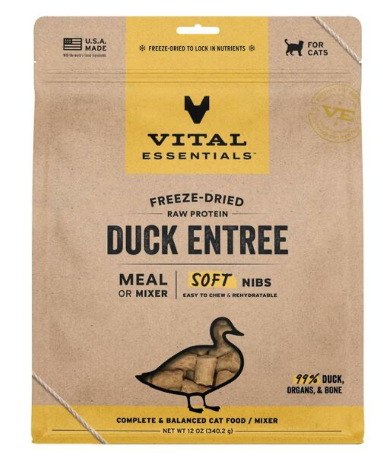 Vital Essentials FD Raw Duck Entree&Mixer Soft Nibs Cat