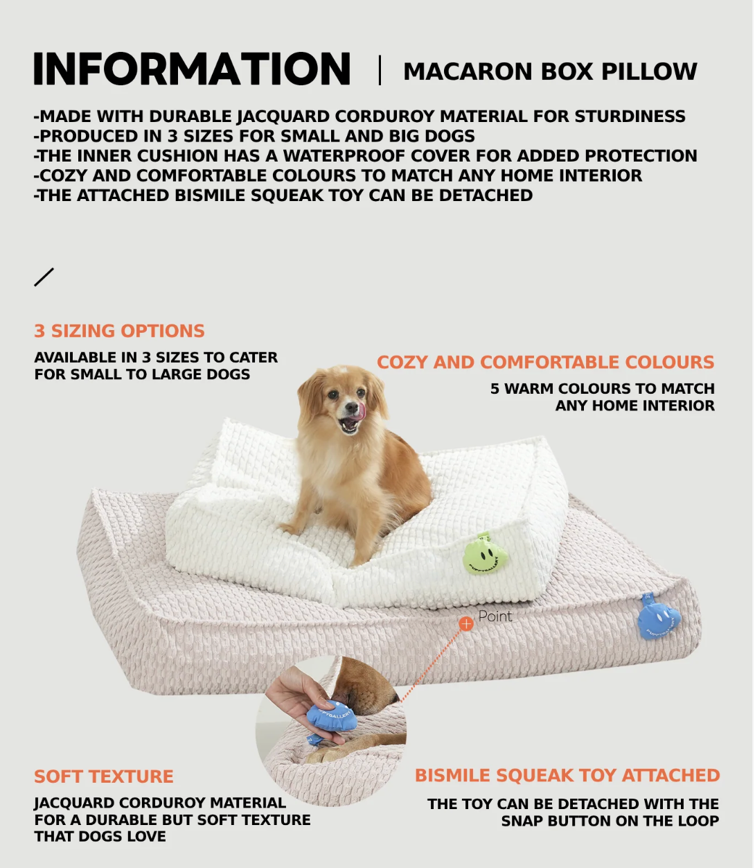 Puppygallery Macaron Box Pillow