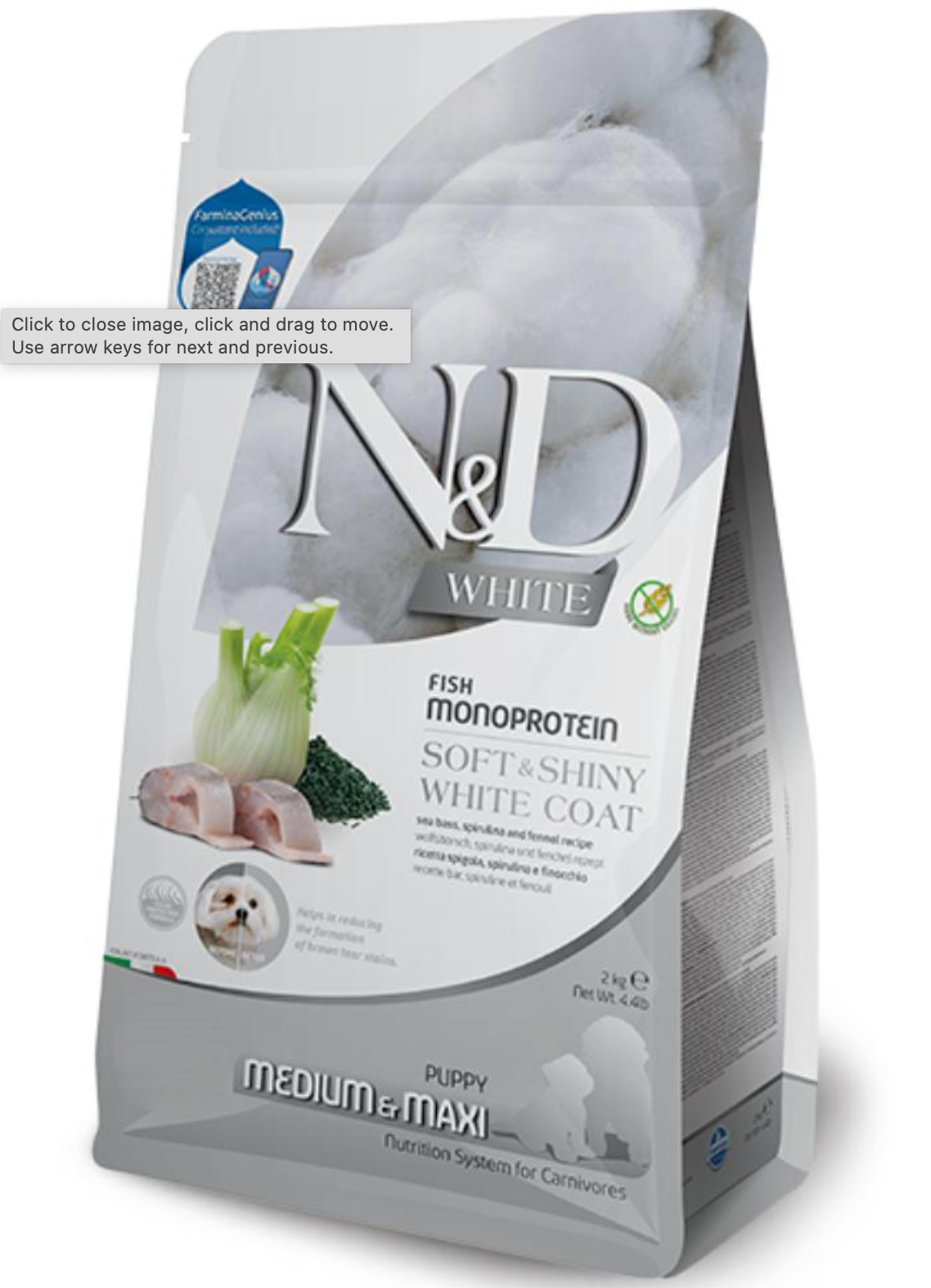 FARMINA ND Puppy WHITE Sea Bass MED/MAXI 2kg
