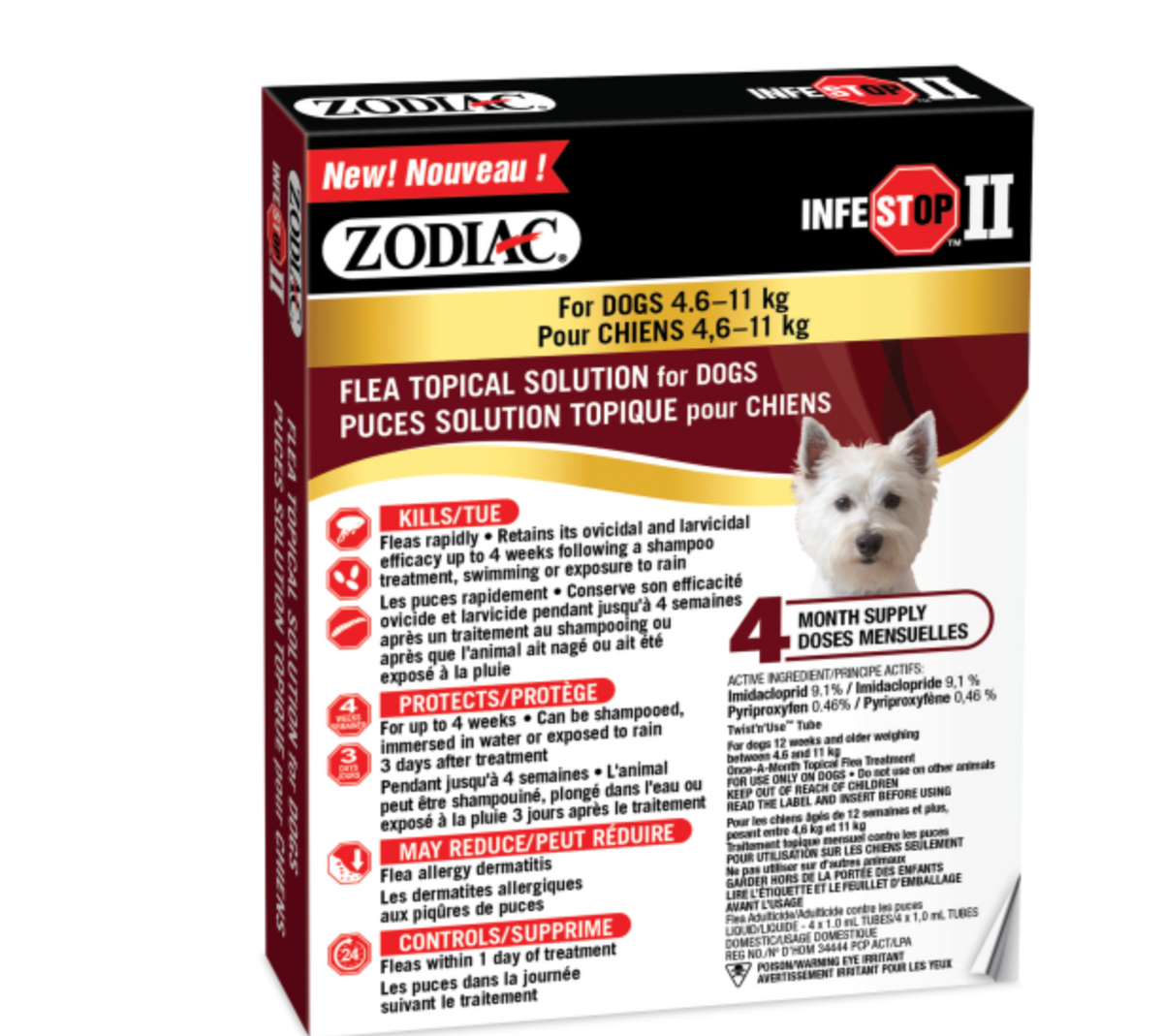 Zodiac Infestop II Topical Dogs 4.6 to 11 kg