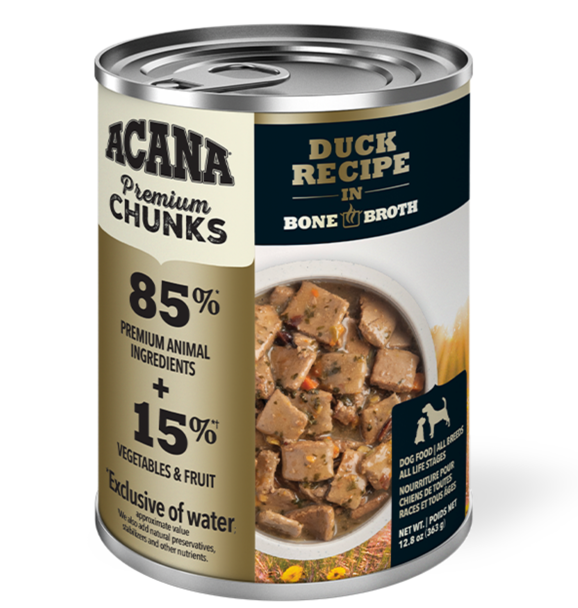 ACANA Dog Premium Chunks Duck in Bone Broth 363g