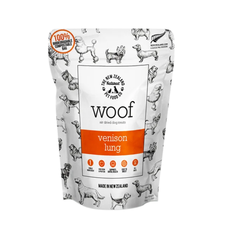 NZ Natural Pet Food Co - Air Dried - Treats - Woof - Venison Lung Treat 50g