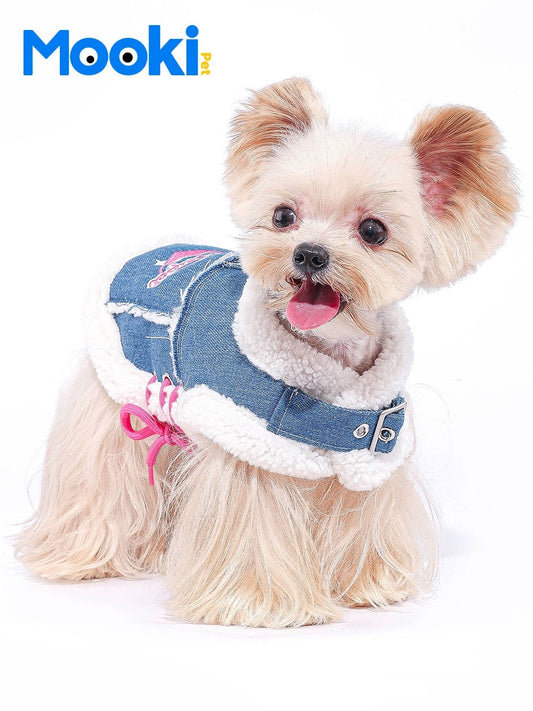 MOOKIPET Demin Jacket with Fur