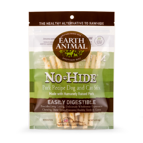 Earth Animal No-Hide Pork Stix for Dogs & Cats - 10 Pack