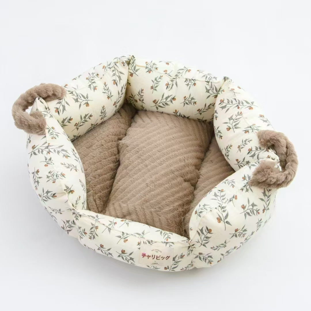 Petman Brown Floral Pet Bed