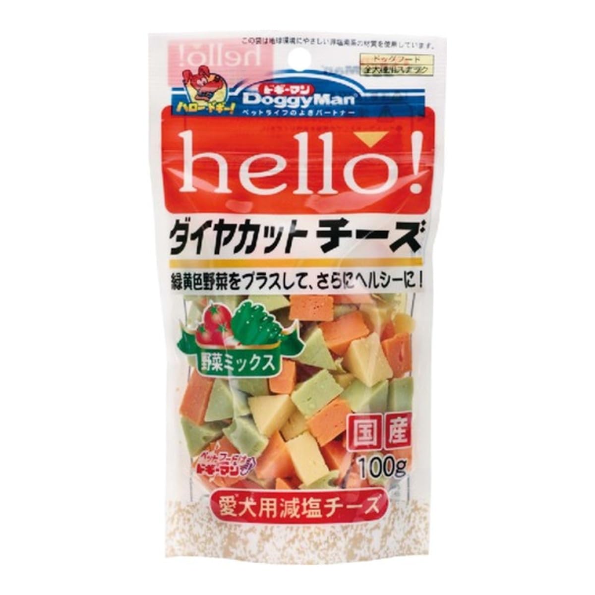 DoggyMan Hello! Reduced-Salt Cheese with Vegetable Mix – 100g