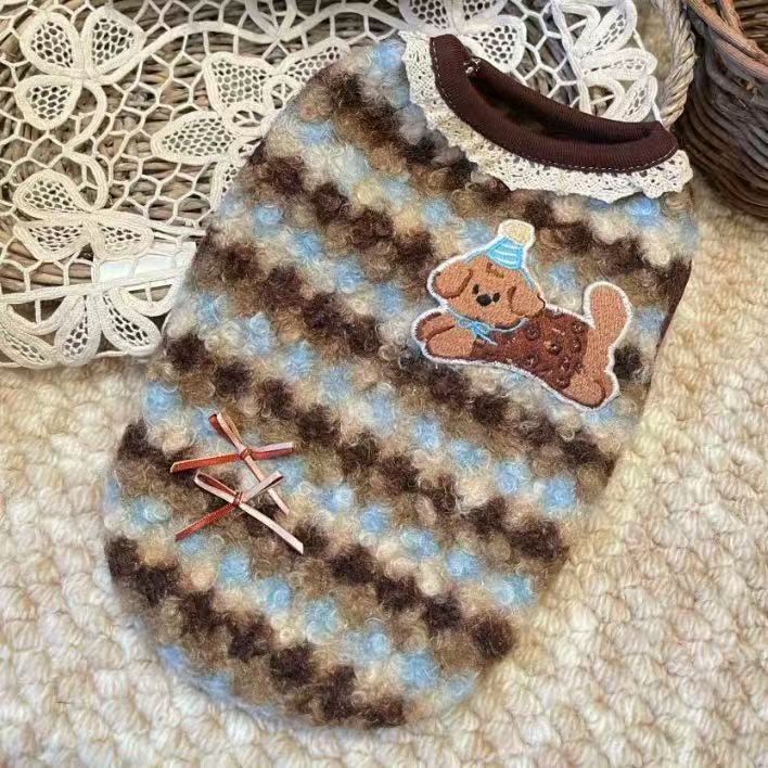 Vintage Plaid Bear Dog Vest