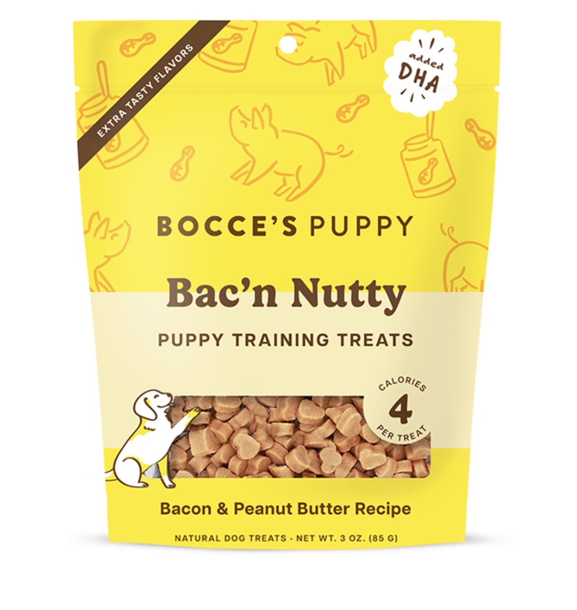 Bocce's Dog Puppy Training Bites Bac'n Nutty 3 oz