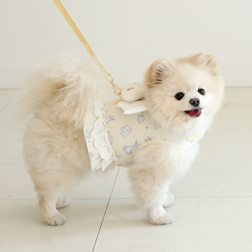 ITS DOG Organic Bunny Angel Harness Dress with leash