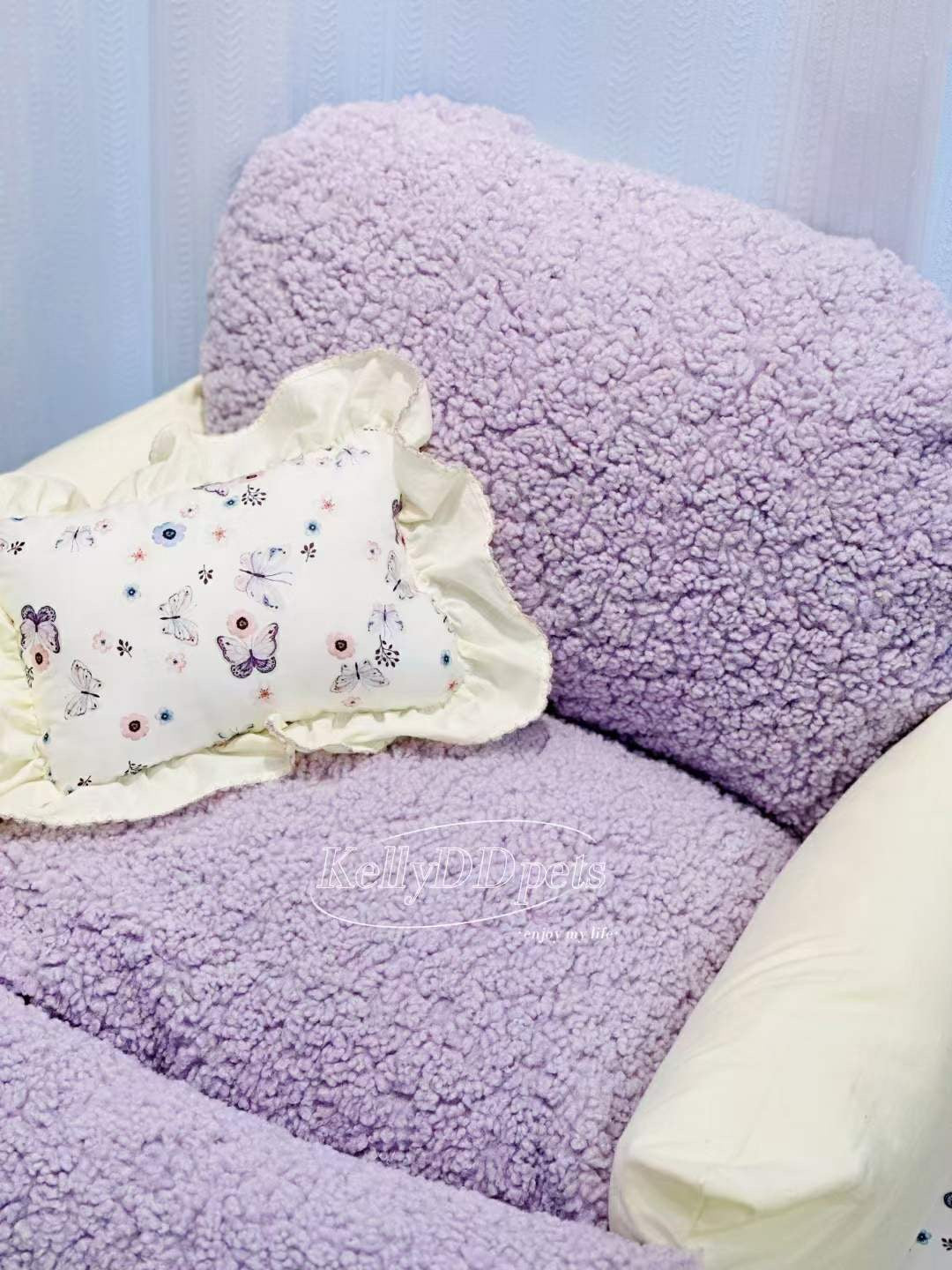 Petman Purple lambswool pet bed