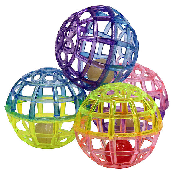 Spot Pet Products Lattice Balls with Bell 4PK