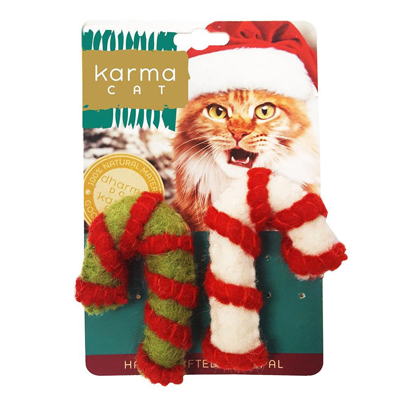 Dharma Dog Karma Cat - Toy - Candy Cane - 2 pk