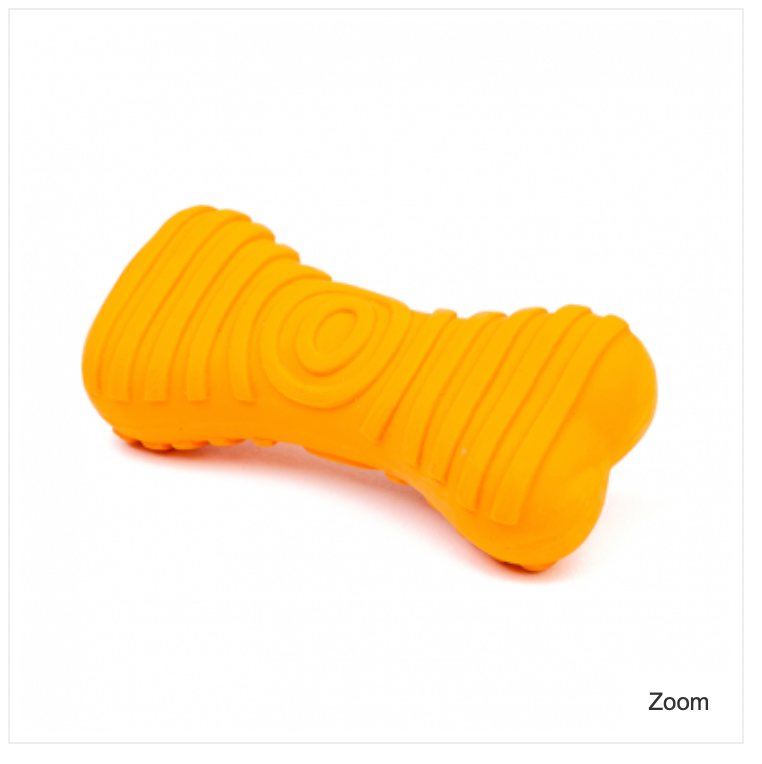 BUDZ Latex Dog Toy Bone Squeaker 4.3" ORANGE