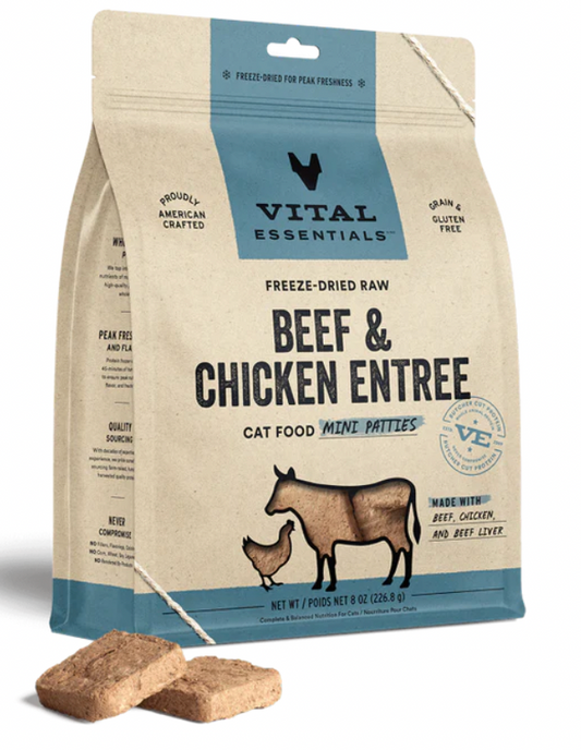 Vital Essentials - Cat Freeze Dried Beef & Chicken Dinner Patties