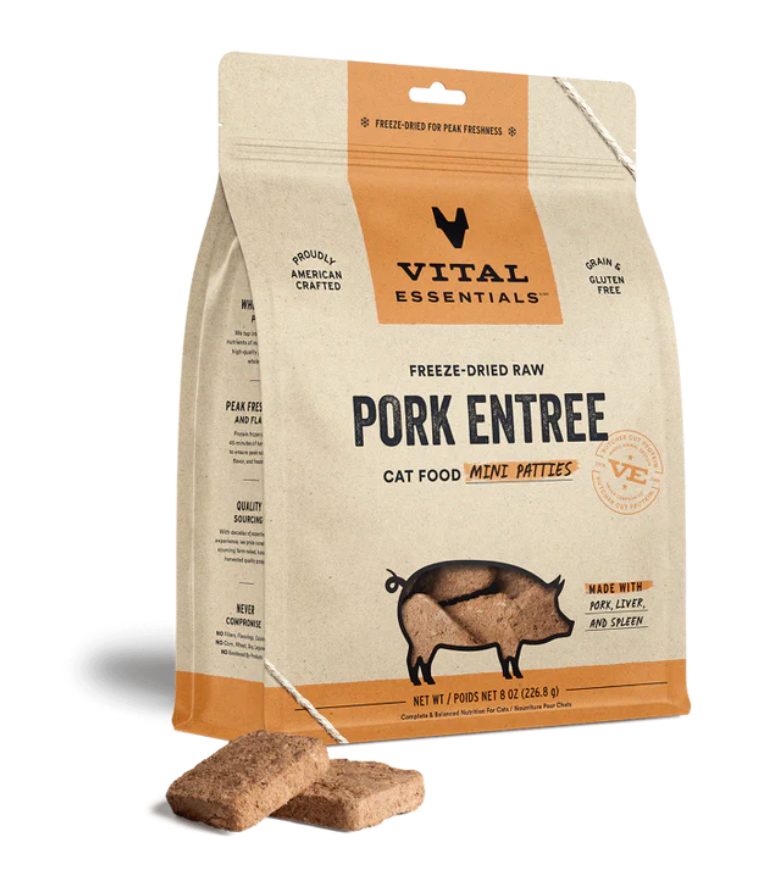 Vital Essentials - Cat GF Freeze Dried Food Pork Dinner Patties