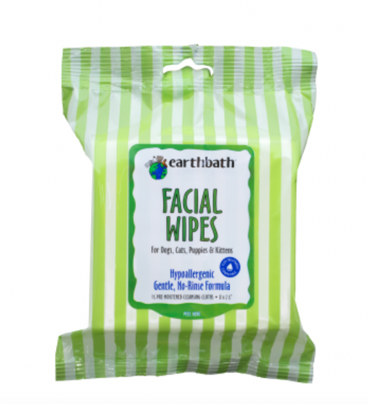 earthbath Facial Wipes Hypo-Allergenic 25 ct