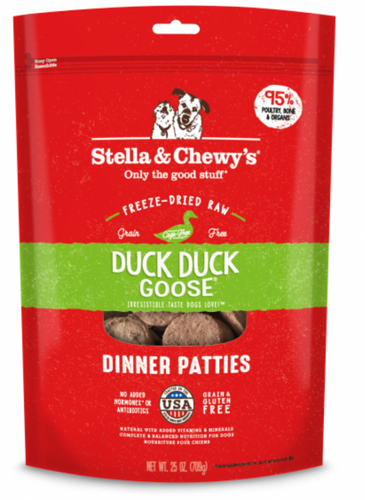 Stella&Chewys Dog frozen raw Duck Goose Patties