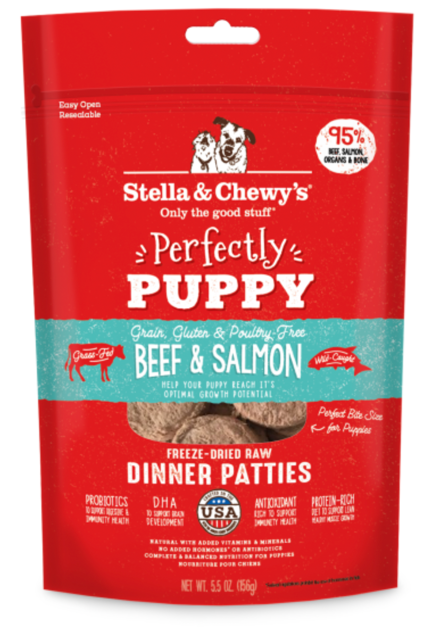 Stella&Chewys Dog freeze-dried Perfectly Puppy Beef&Slmn Patties