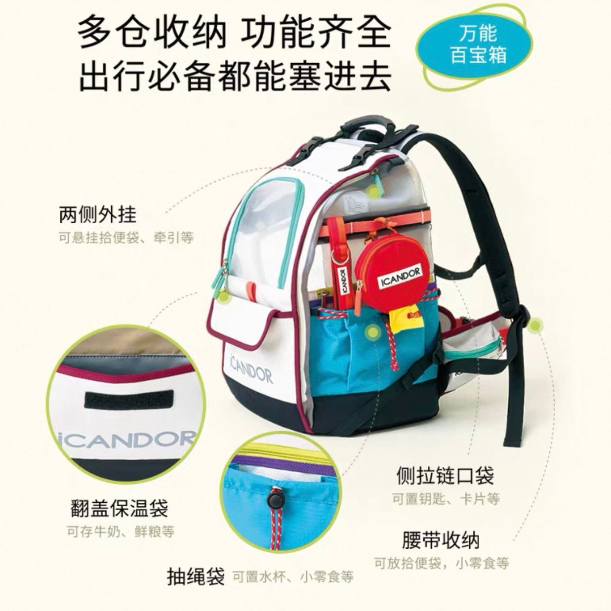 Icandor pet bag- grey color