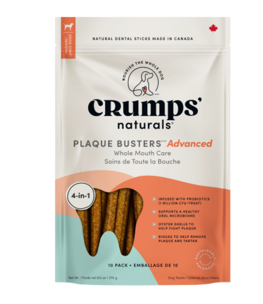 Crumps' Naturals Dog Plaque Busters Adv WhlMth Probiotcs